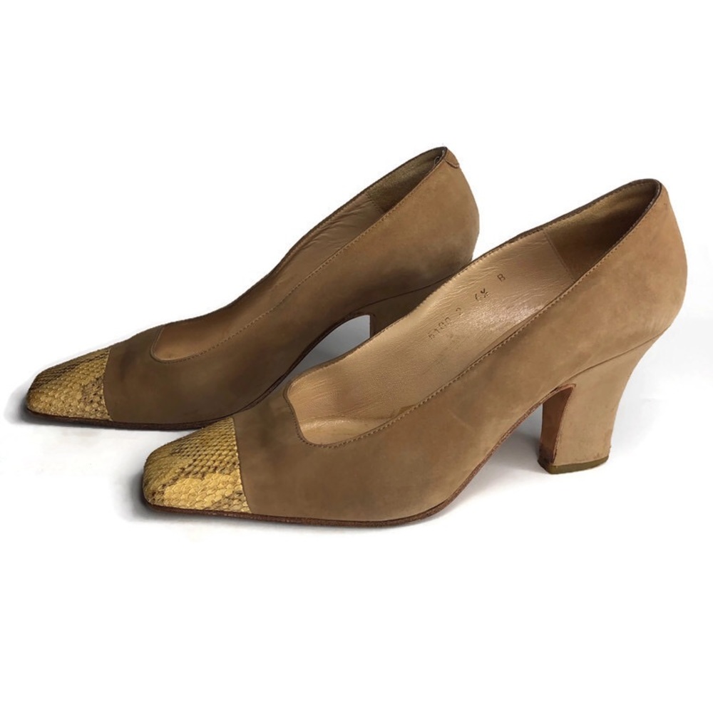 Vintage Sacha London Suede Tan Pumps 6.5